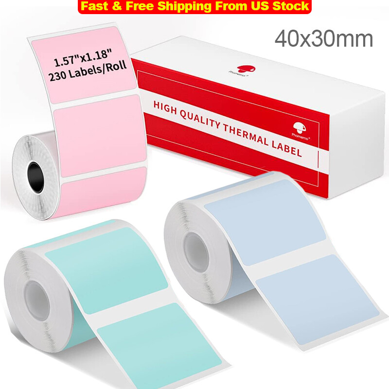 40x30mm 3 Rolls Self-Adhesive Thermal LabelSticker Paper for Phomemo M110/M200