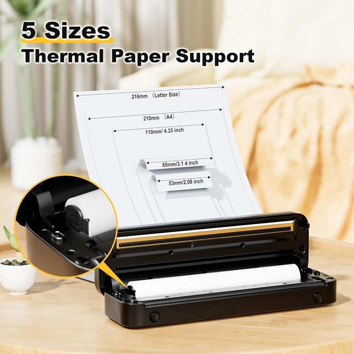 Phomemo M832 Wireless Printers for 8.5” x 11”US Letter & A4 Paper & Tattoo lot