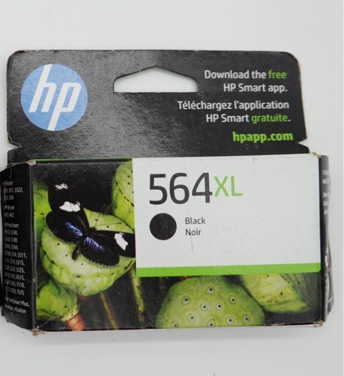HP 564XL BLACK Ink High Yield Cartridge GENUINE OEM CN684WN – New Sealed
