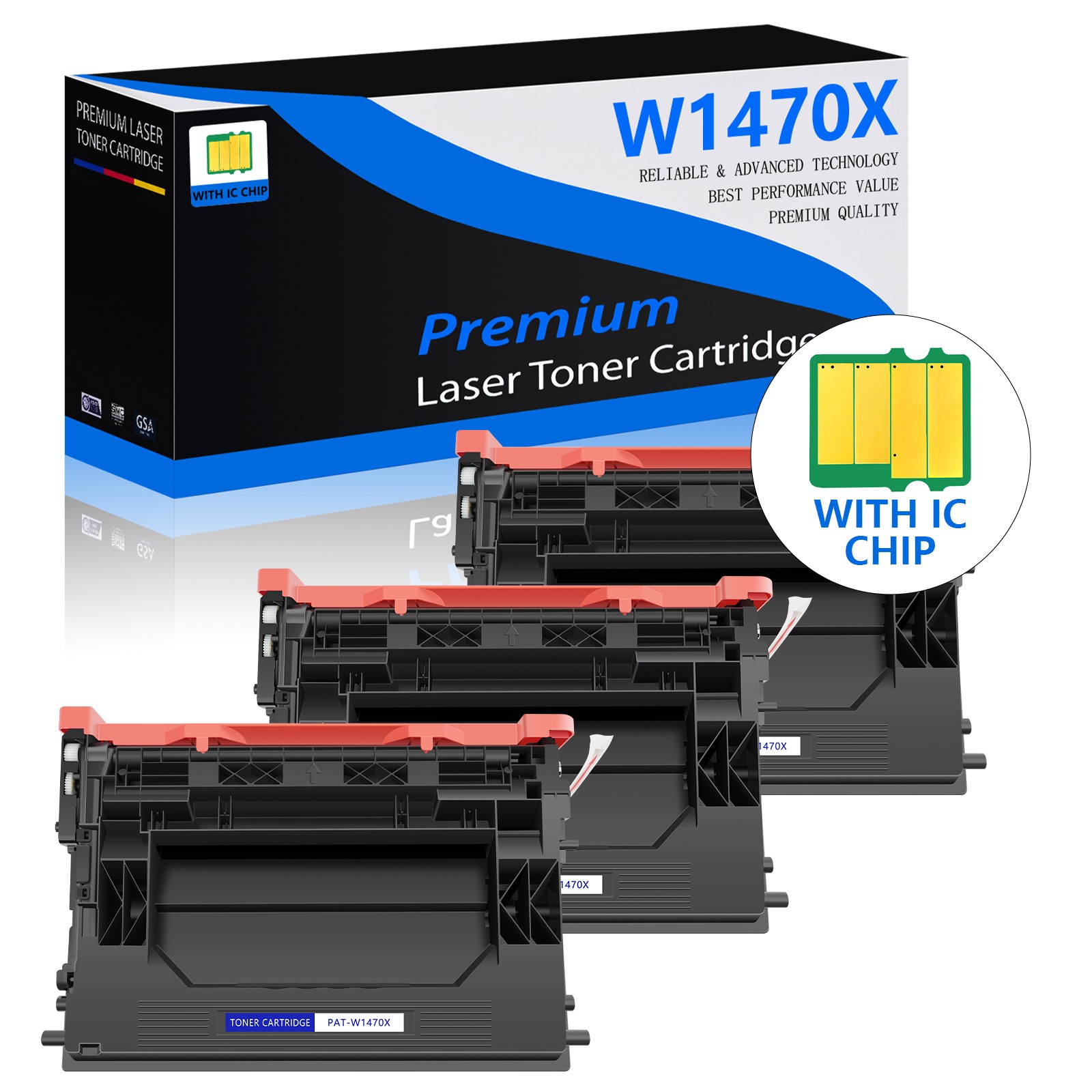 ３PK W1470X 147X Toner Compatible With HP Enterprise M610 M611 M612 MFP M634 M635