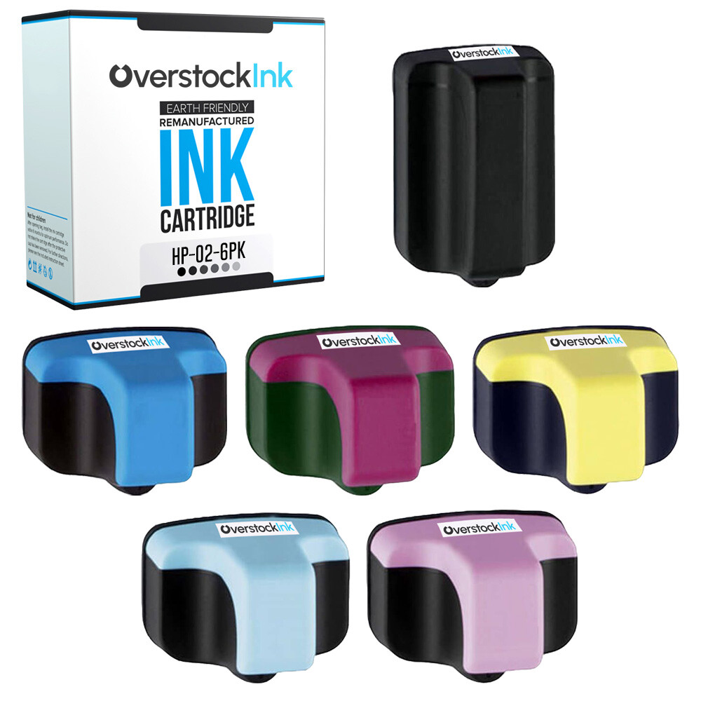 Replacement Ink Catridges for HP 02 Black Color Combo Fits Photosmart Printer