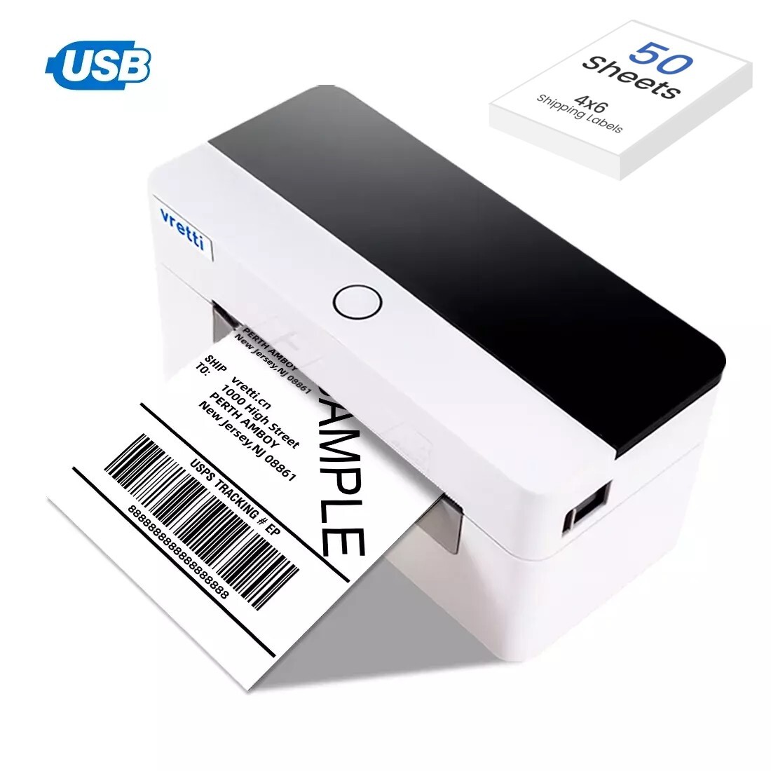 4×6 USB Thermal Shipping Label Printer Barcode Label Printer for Small Business