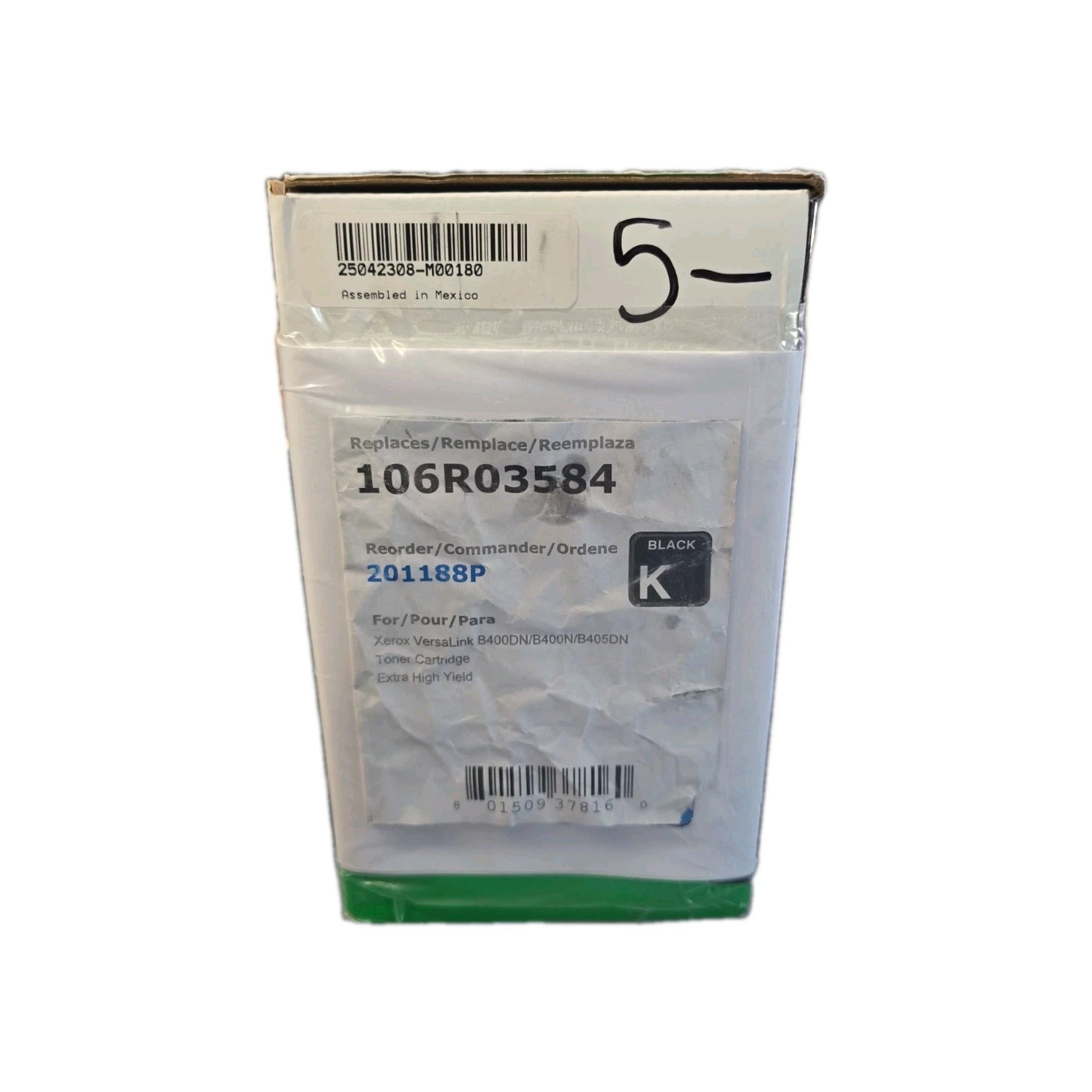 Compatible Xerox 106R03584 Extra HY Black Toner 2PK for VersaLink B400/B405