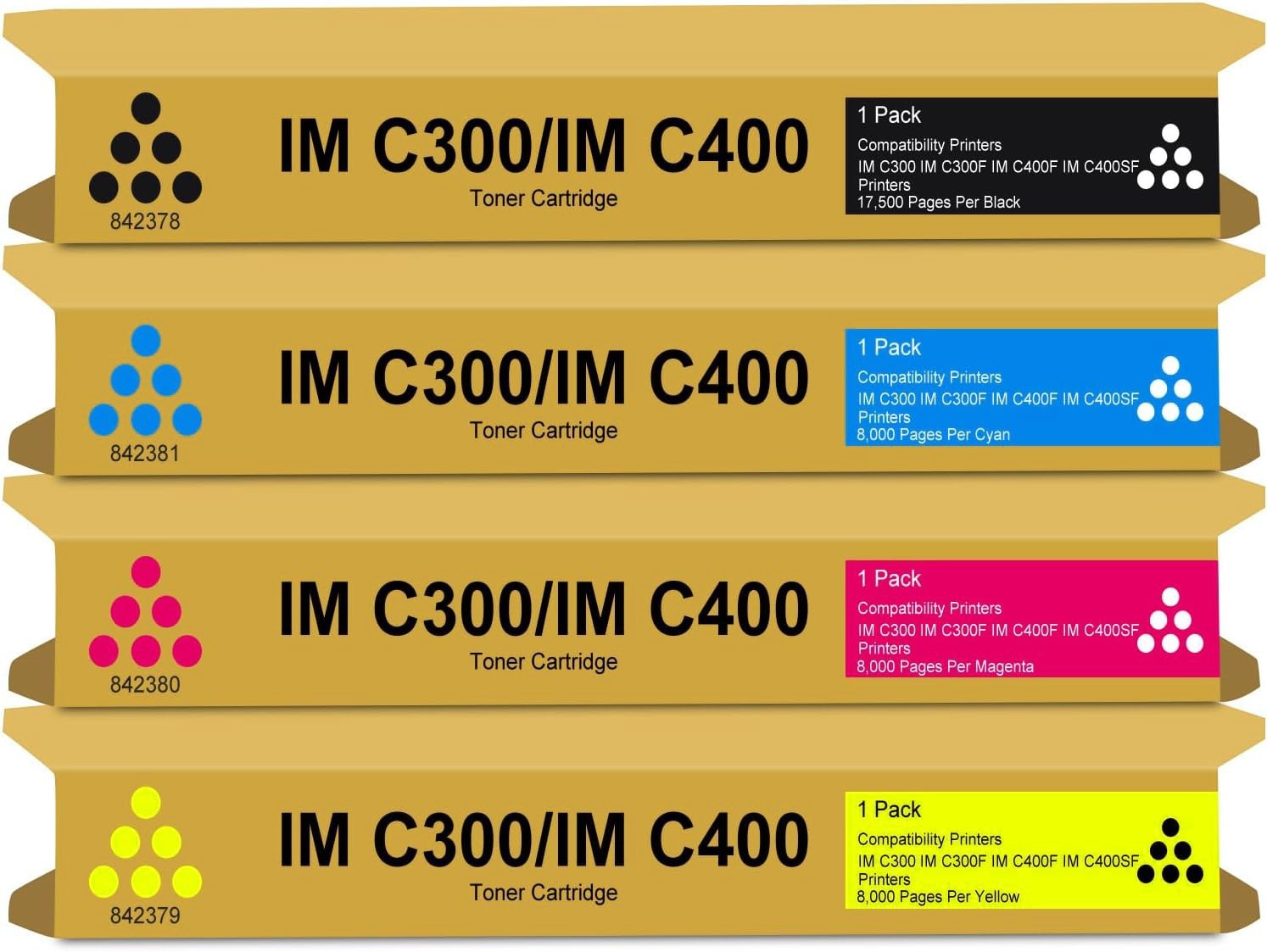 IM C300 IM C400 IMC300 IMC400 Toner Cartridges 842378 842379 842380 842381 ച