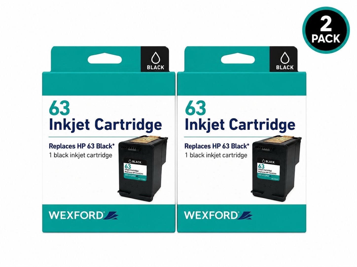 (2 Pack) Wexford Inkjet Cartridge 63 Black M43