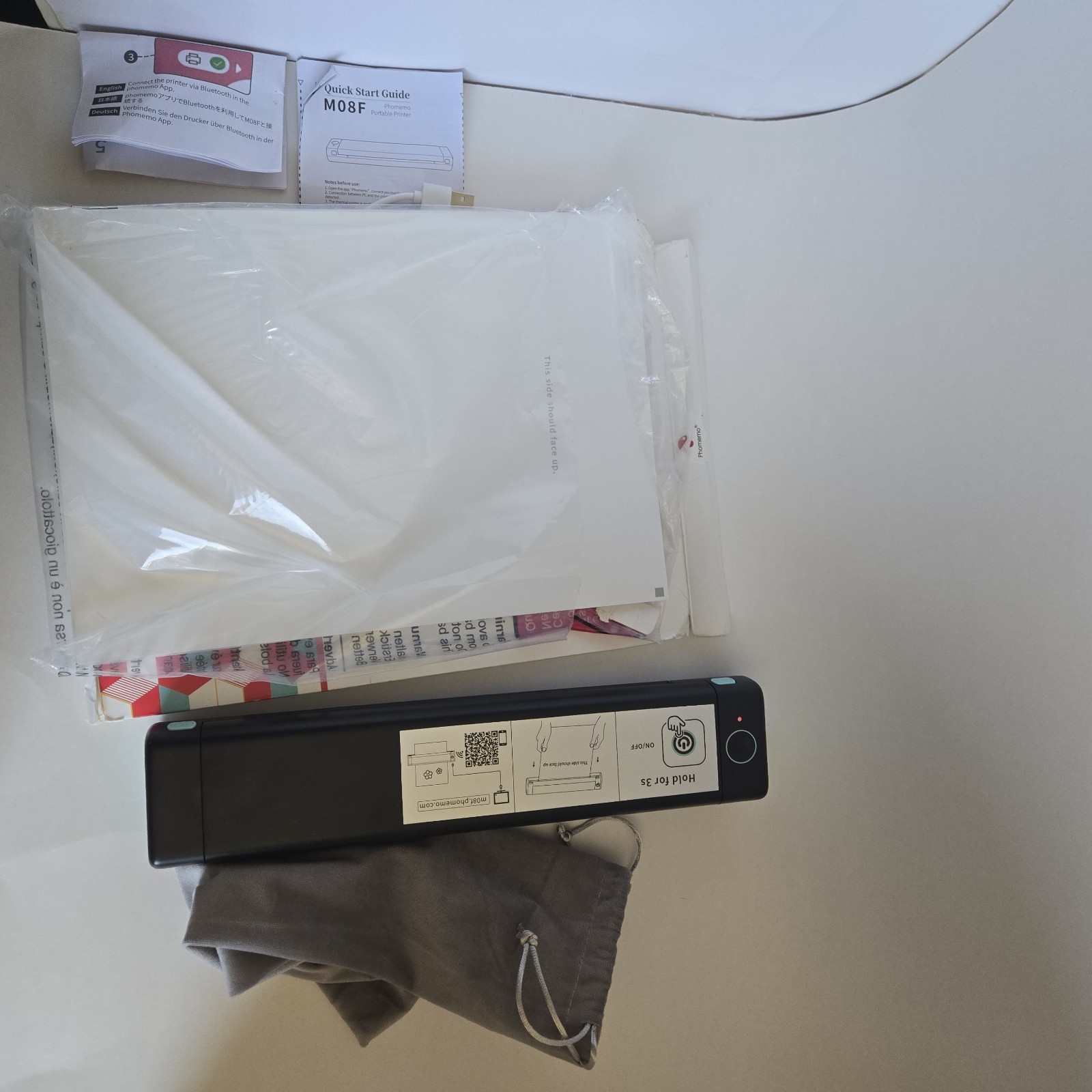 Phomemo M08F Portable Thermal Printer With Paper Wireless, Bluetooth, Inkless