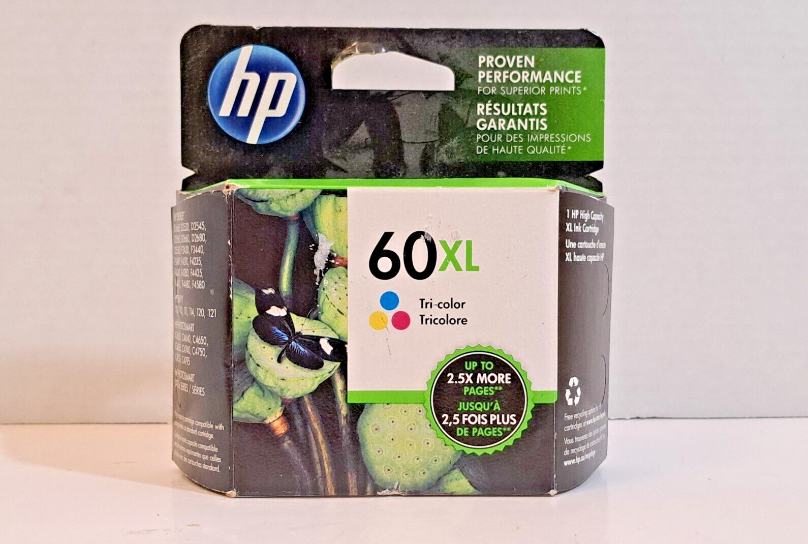 HP 60XL Tri-Color High Yield Ink Cartridge (CC644WN)