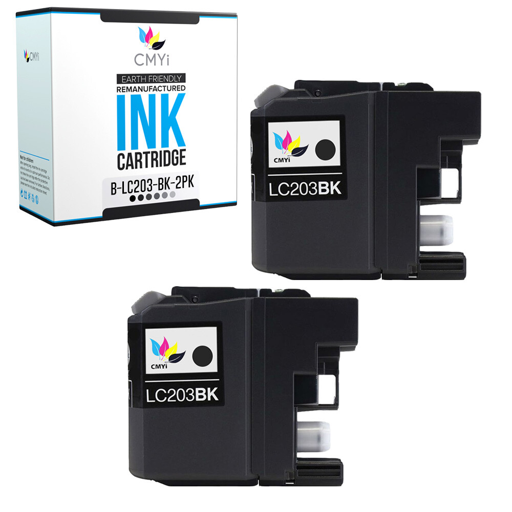 Compatible Brother LC203BK Ink Cartridge 2Pack for MFC J4320DW, J4420DW, J5520DW