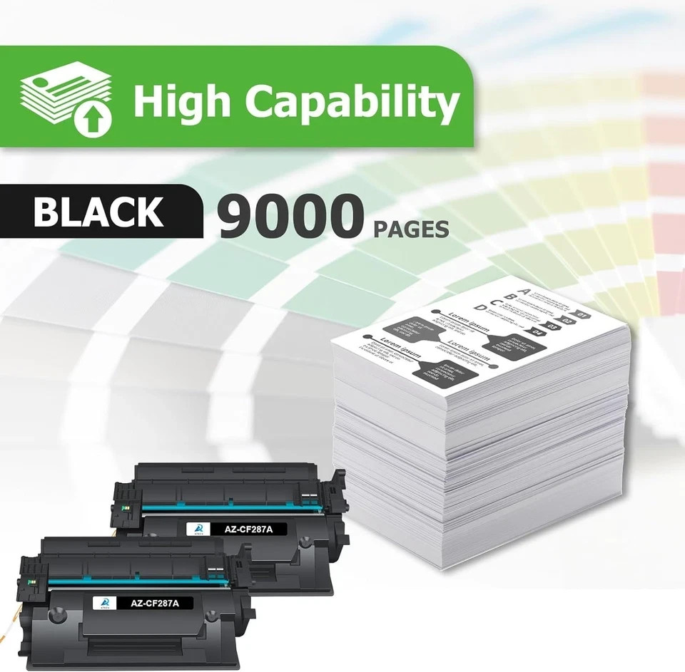 Aztech Compatible Toner Cartridge Replacement HP 87A CF287A 87X CF287X 2-Pack