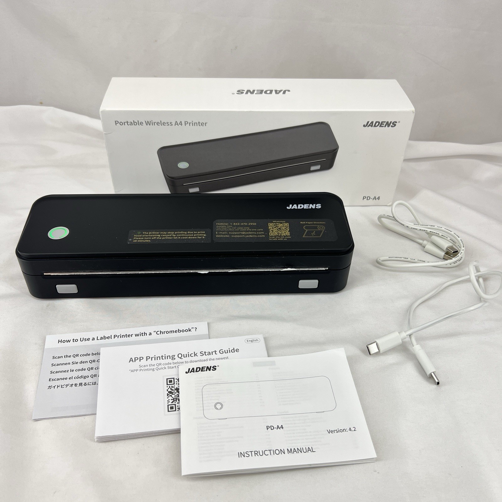 Jadens Portable Wireless Printer PD-A4