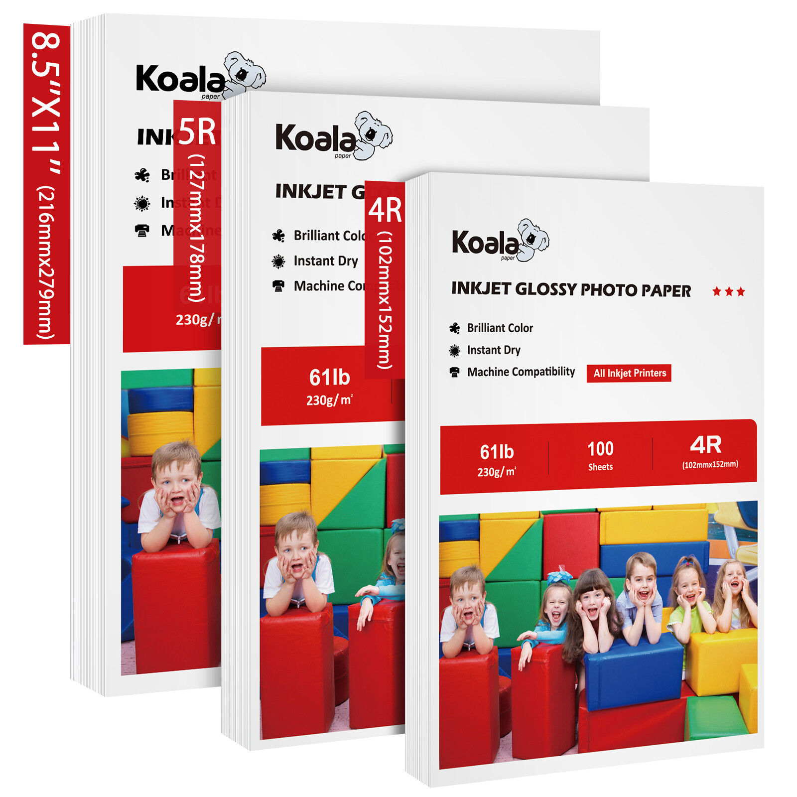 Lot Koala Inkjet Photo Paper 4X6 5X7 8.5X11 11×17 13×19 Glossy 61lb eavyweight
