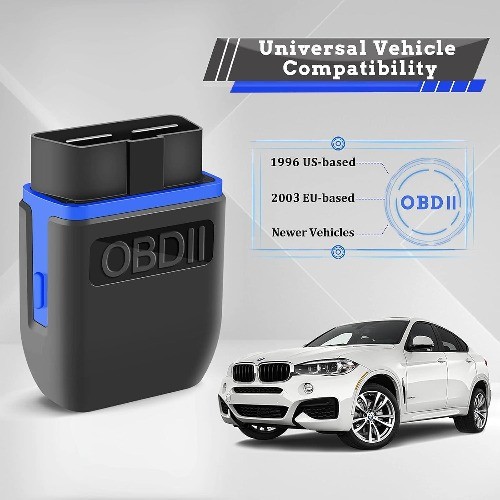 Bluetooth 4.0 Scanner Car Code Reader for iPhone iOS Android Color: Black&Blue