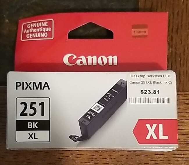 Canon Pixma 251 Black XL Ink Tank for iP7220 iP8720 iX6820 MG5420 [CLI-251XL Y]
