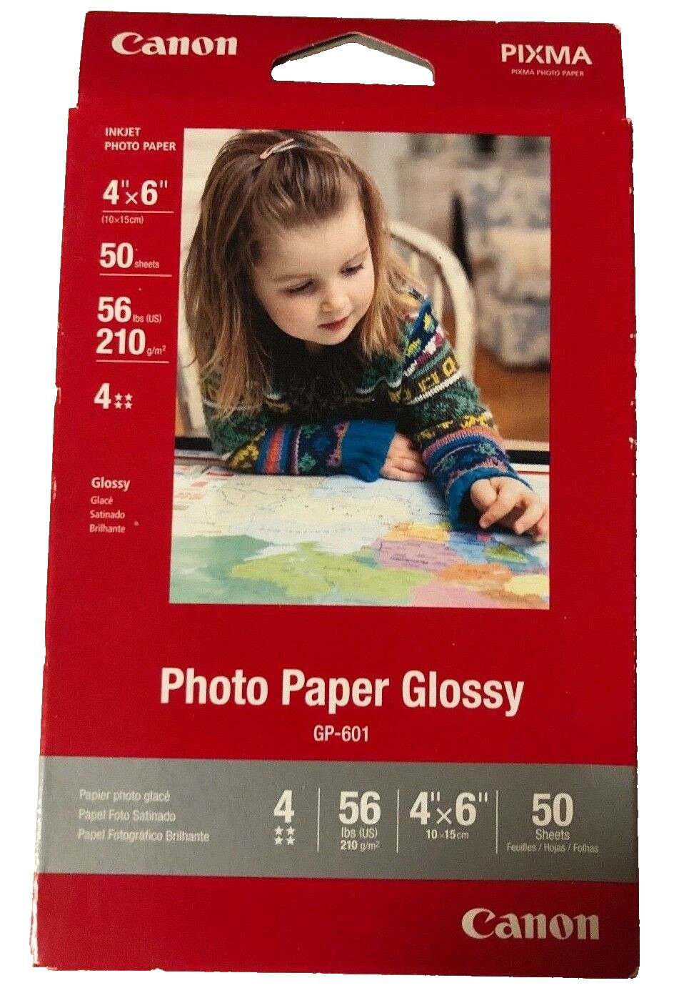 Canon PIXMA GP-601 Photo Paper Plus Glossy II 50 Sheets 4 x 6 High Gloss NEW