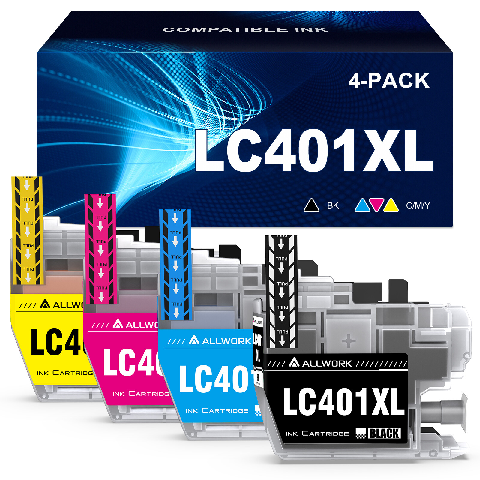 4pk LC401XL H-Yield Ink Cartridges for Brother MFC-J1010DW MFC-J1012DW J1170DW