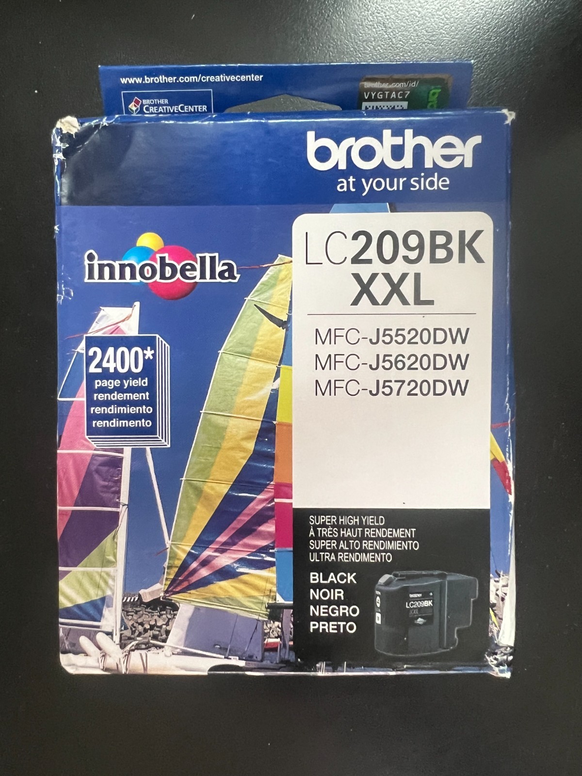 Brother LC209BK XXL Black Ink Cartridge Super High Yield Genuine 9091/OB