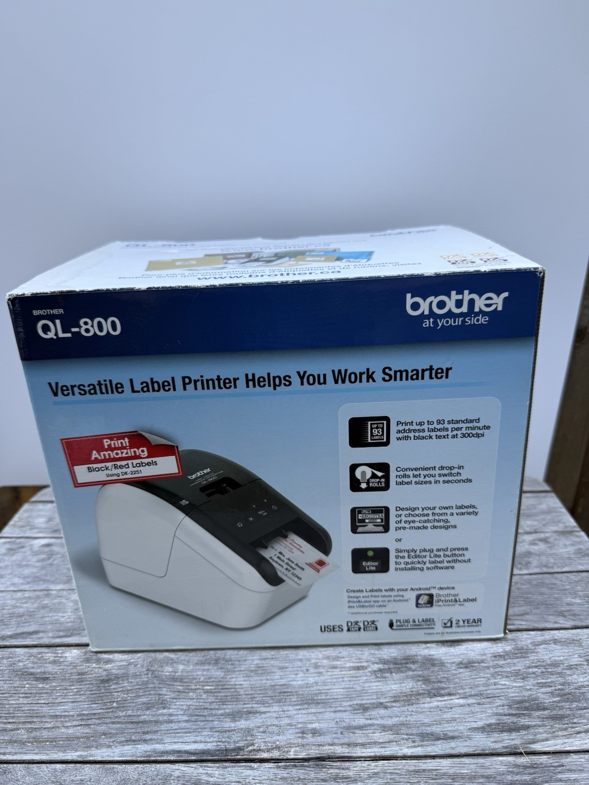 Brother QL-800 Professional Label Printer with Power Cords