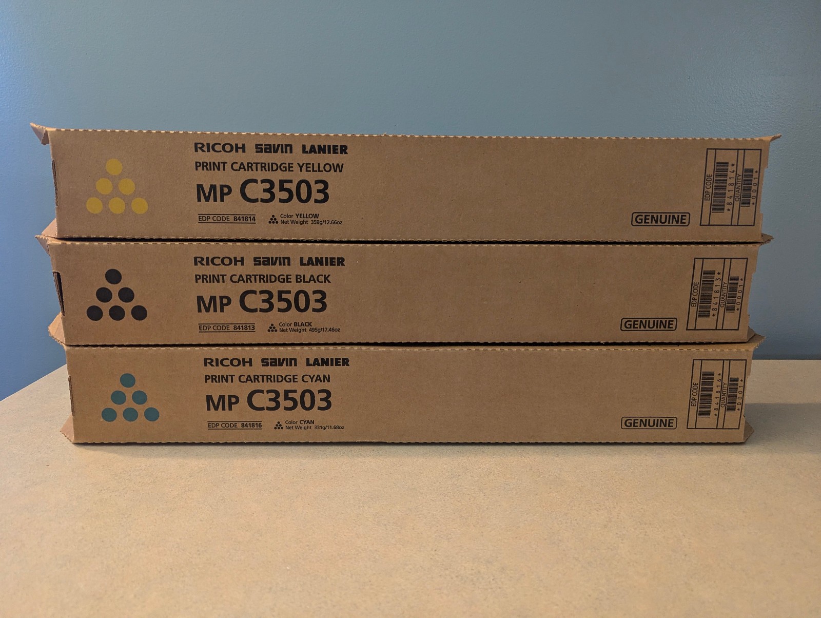 Ricoh MP C3503 CYAN/YELLOW/BLACK – 3 SET UNOPENED
