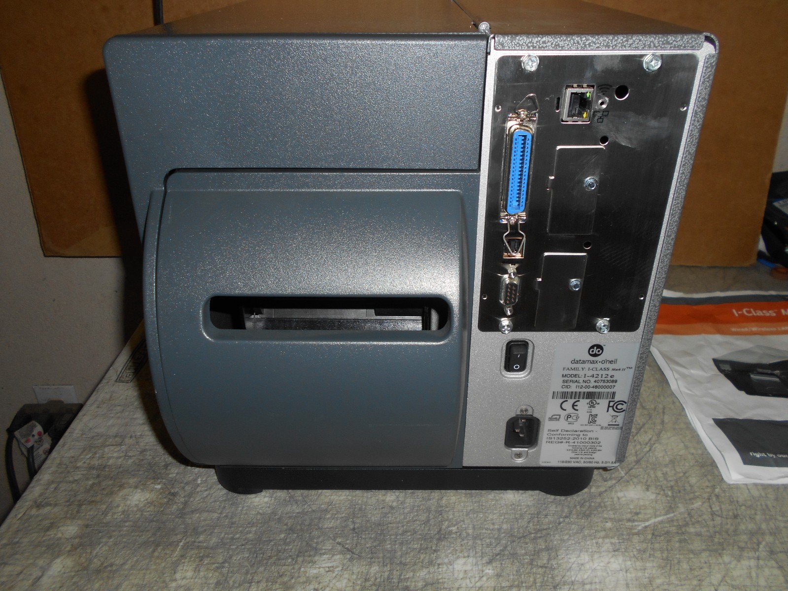 Nice Datamax-Oneil Mark II I-4212e Thermal Label printer with Ethernet