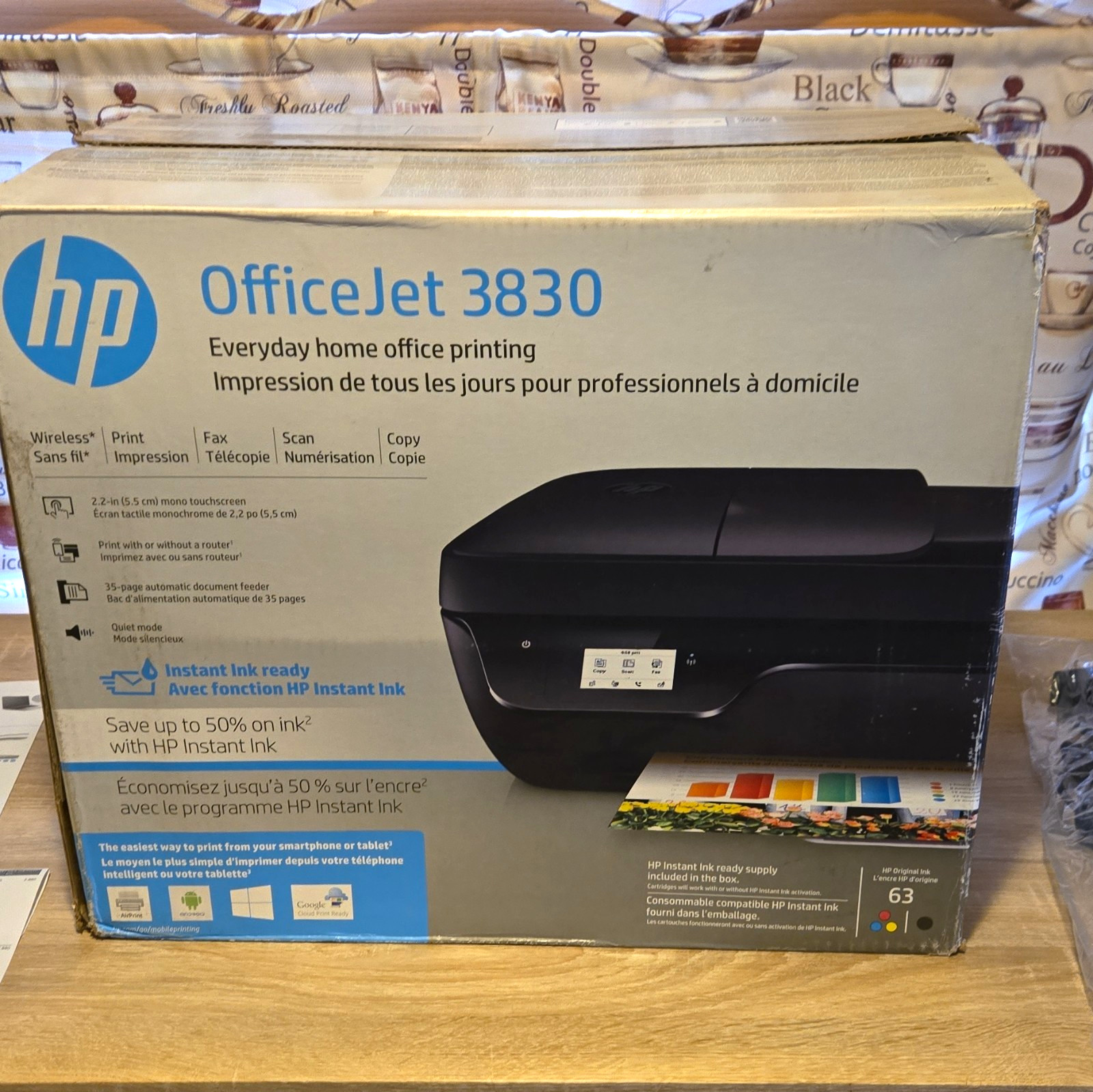 HP OfficeJet 3830 Wireless Color All-in-One Inkjet Printer Copier Fax Scanner