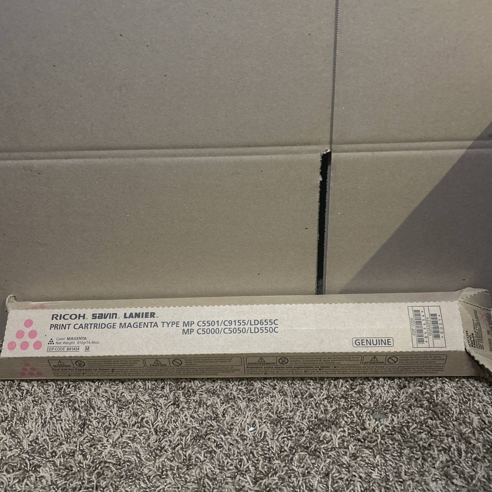 Ricoh 841454 Toner Cartridge – Magenta C5501 C9155 LD655C C5000 C5050 LD550C