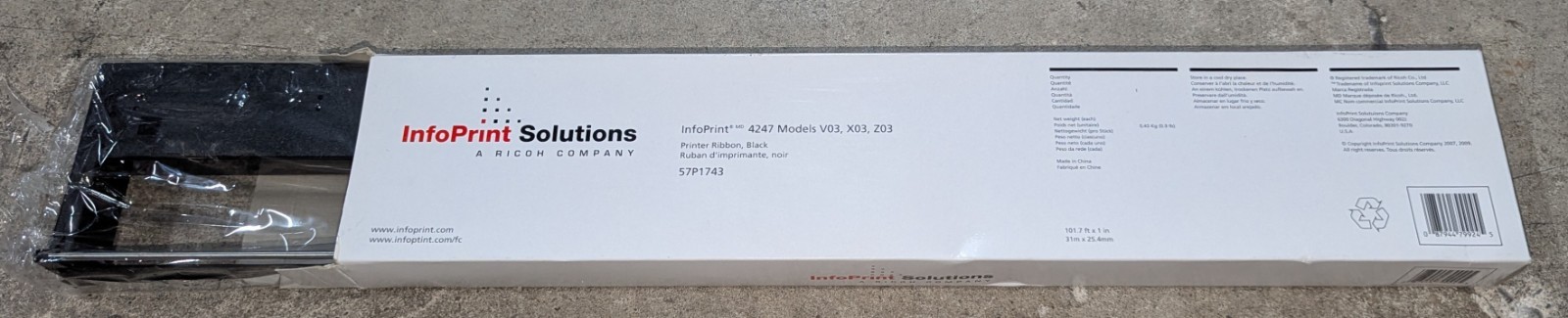 Genuine Okidata 57P1743 Black Printer Ribbon Cartridge InfoPrint IBM 4247