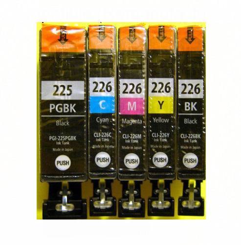 Genuine New 5-pack CANON PGI-225 Black CLI-226 B/C/M/Y Ink Cartridges