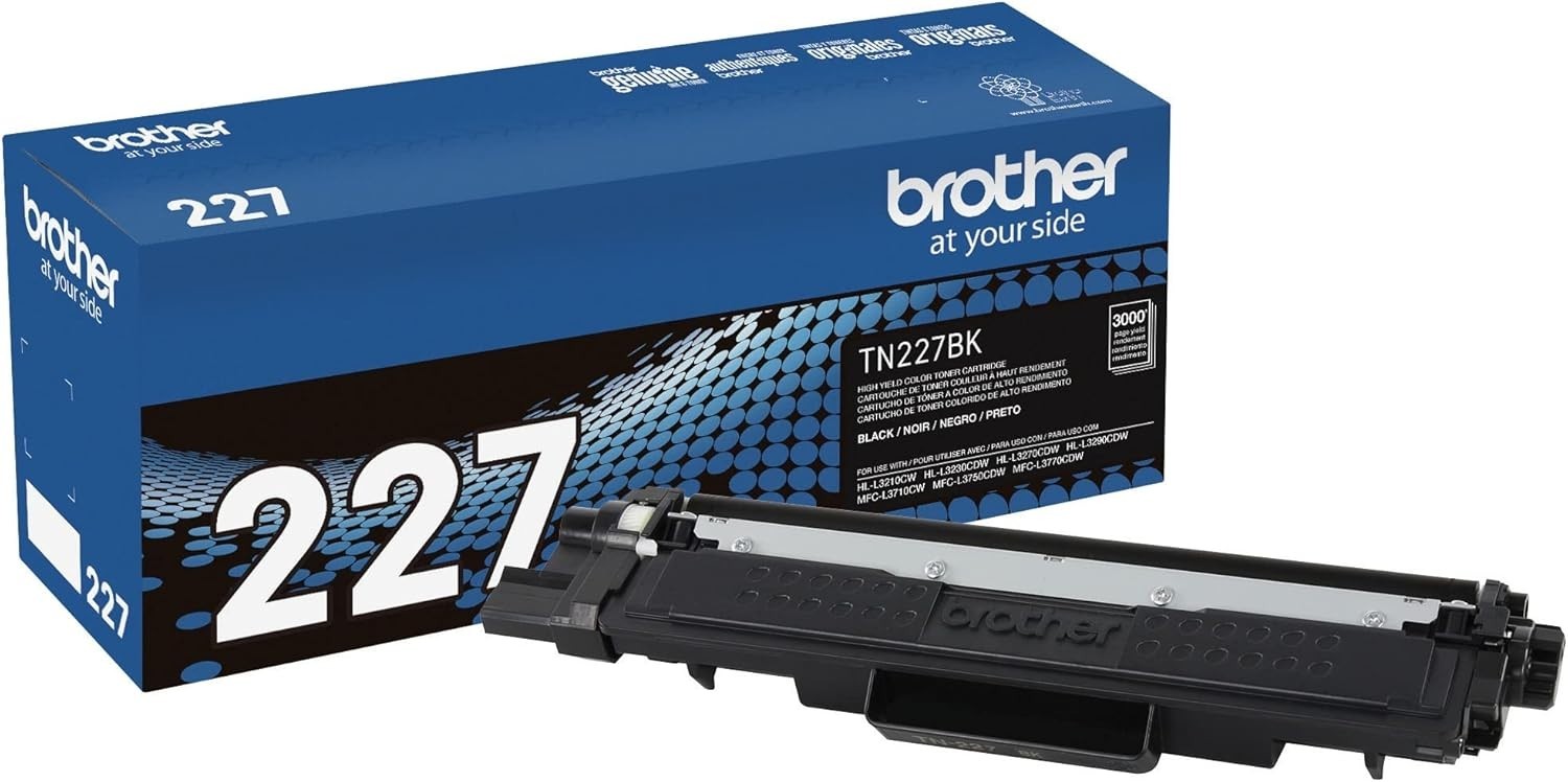 Brother TN227BK High Yield Black Toner Cartridge Genuine OEM
