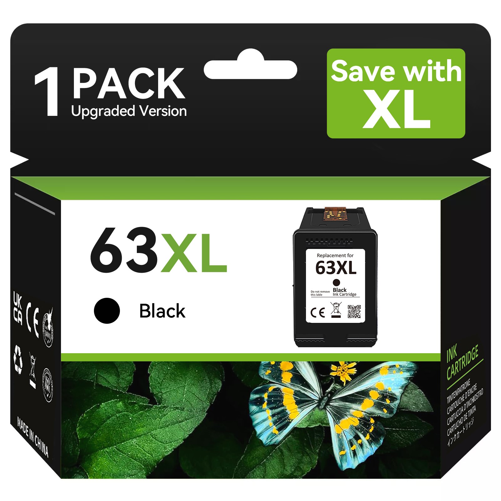 63XL Ink Cartridges for HP 63XL Black OfficeJet 3830 4650 5255 Envy 4520 4512