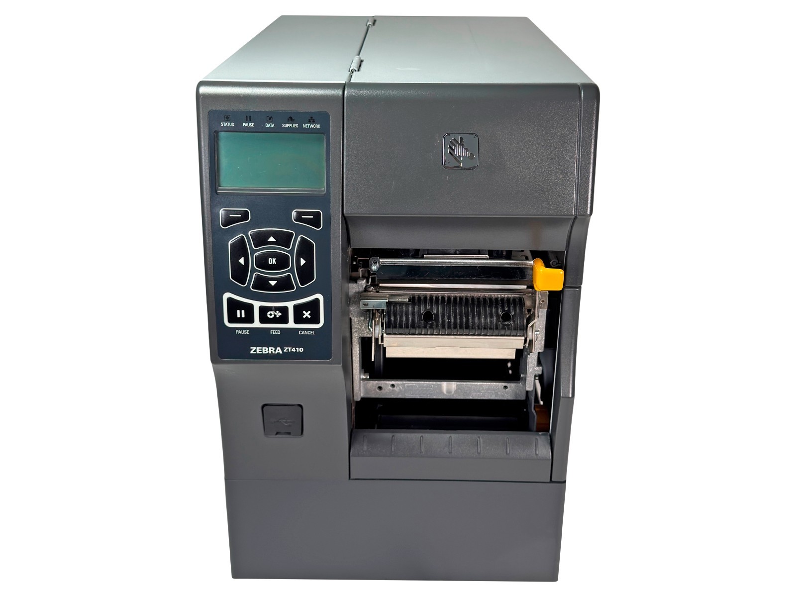 TESTED Zebra ZT410 Industrial Thermal Label Printer 300dpi Peel Rewind USB LAN