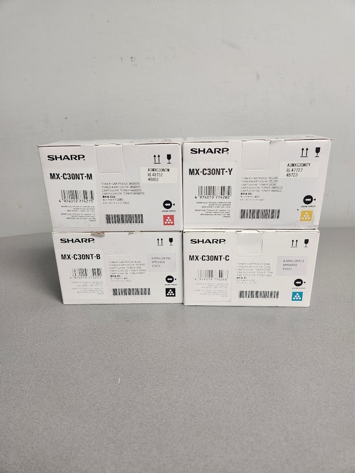 Genuine Sharp MX-C30NT-B/C/Y/M For use in MX-C250/MX-C300 Toner Cartridges