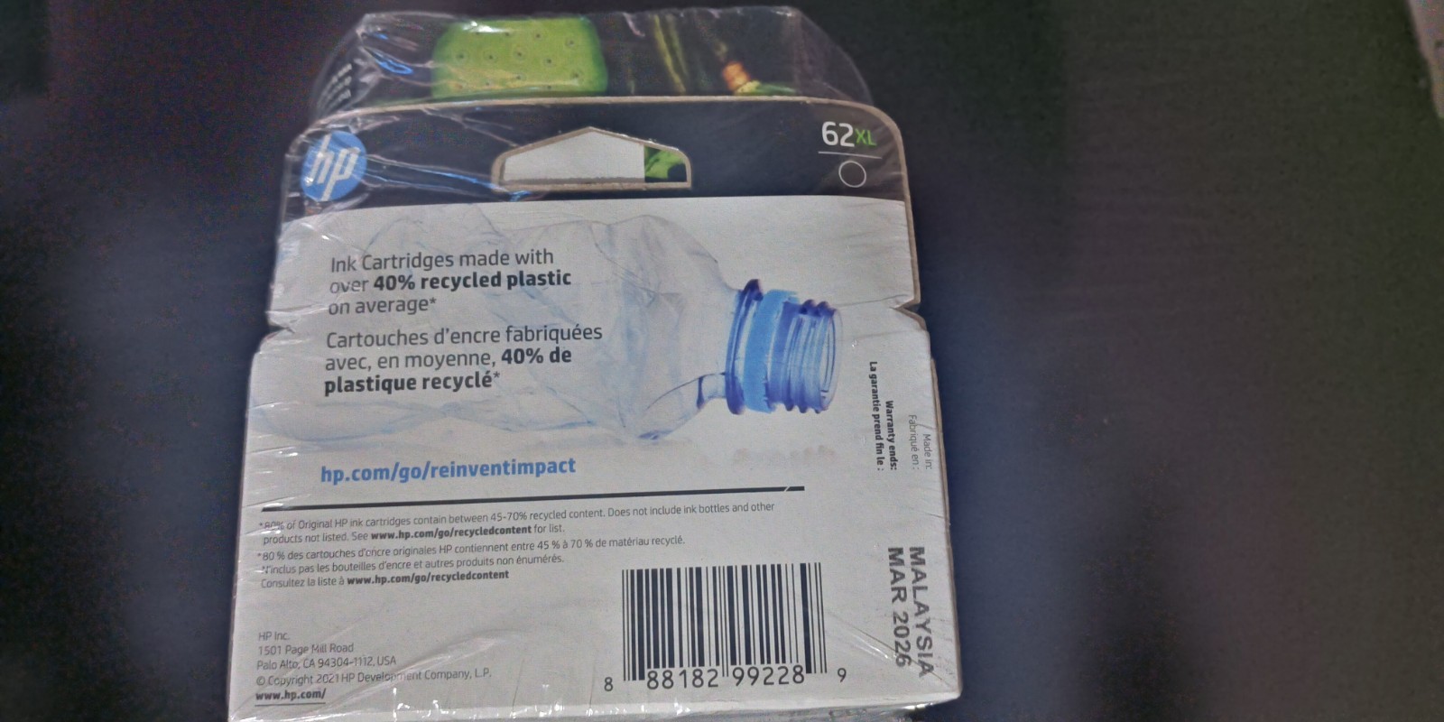 Genuine HP 62XL Black Ink Cartridge – Black Noir C2P05AN New – 4 Pack sealed OEM