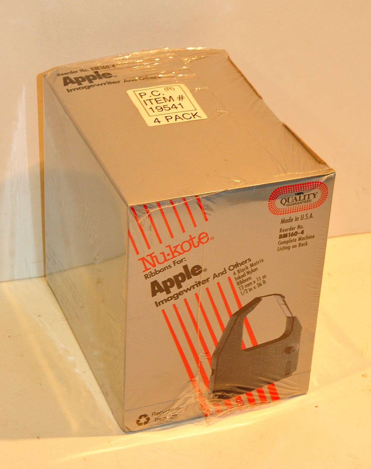Nukote BM160-4 Sealed 4-Pack NOS Black Ribbons for Apple ImageWriter & Others