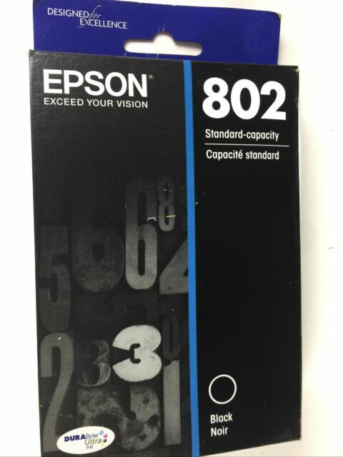 Epson 802 Black Ink Cartridge Genuine OEM EXP 8/2026 NIB Sealed