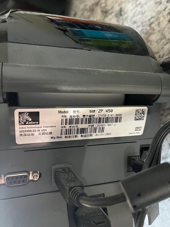 Zebra ZP450 UPS Shipping Thermal Label Printer USB