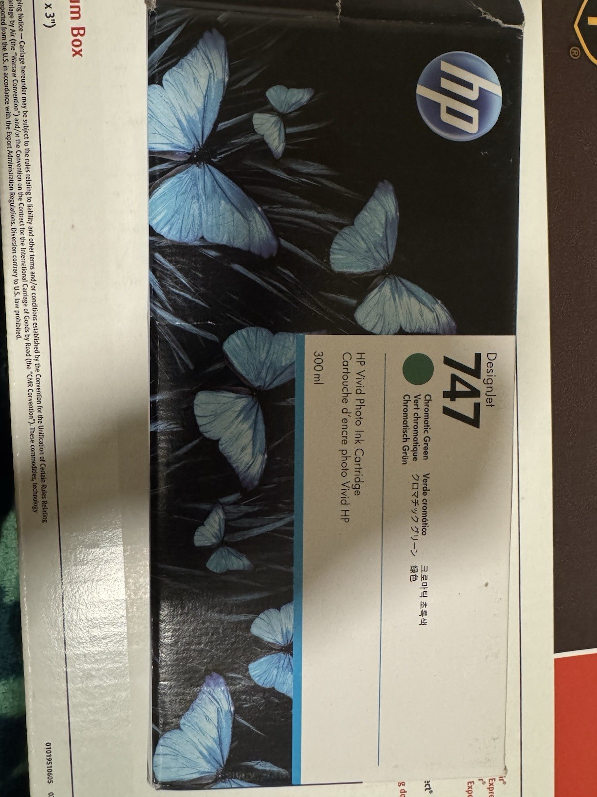 HP 747 Chromatic, Green DesignJet Vivid Photo Ink Cartridge 300ml P2V86A