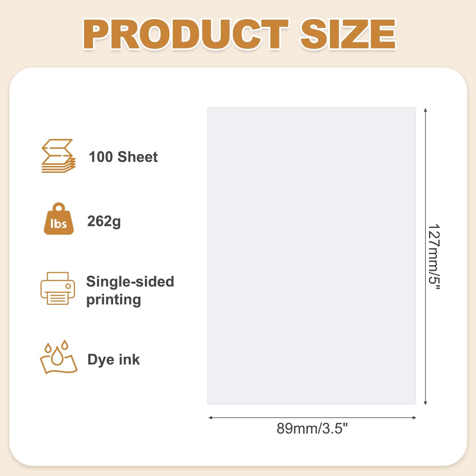 100 Sheets Glossy Photo Paper 240gsm Inkjet Printer Card Stock 3.5×5 Inch
