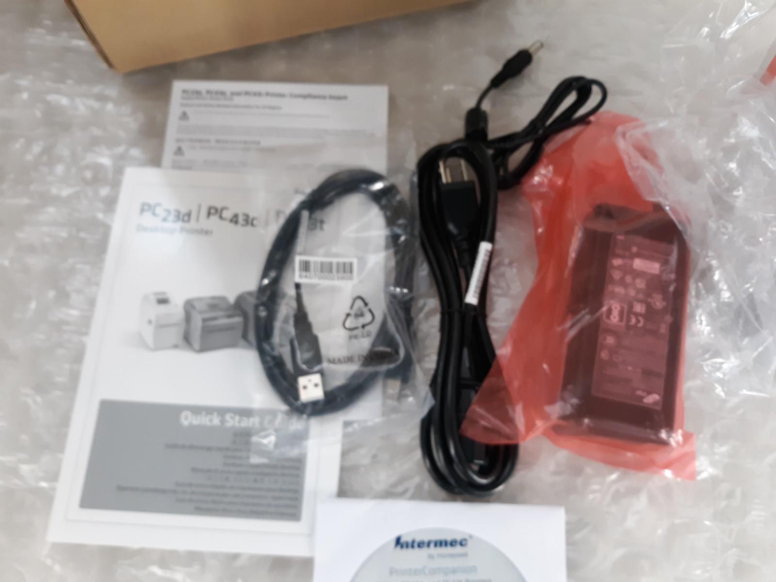 Intermec PC23D Direct Thermal Printer w/ AC Adapter USB 2.0 Software NEW *OB*