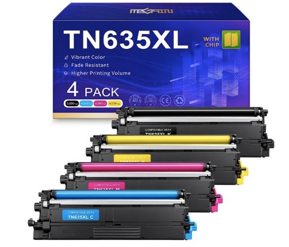 TN635XL Toner Cartridge 4 Pack w/ Chip for Brother HL-L8430CDW MFC-L8930CDW