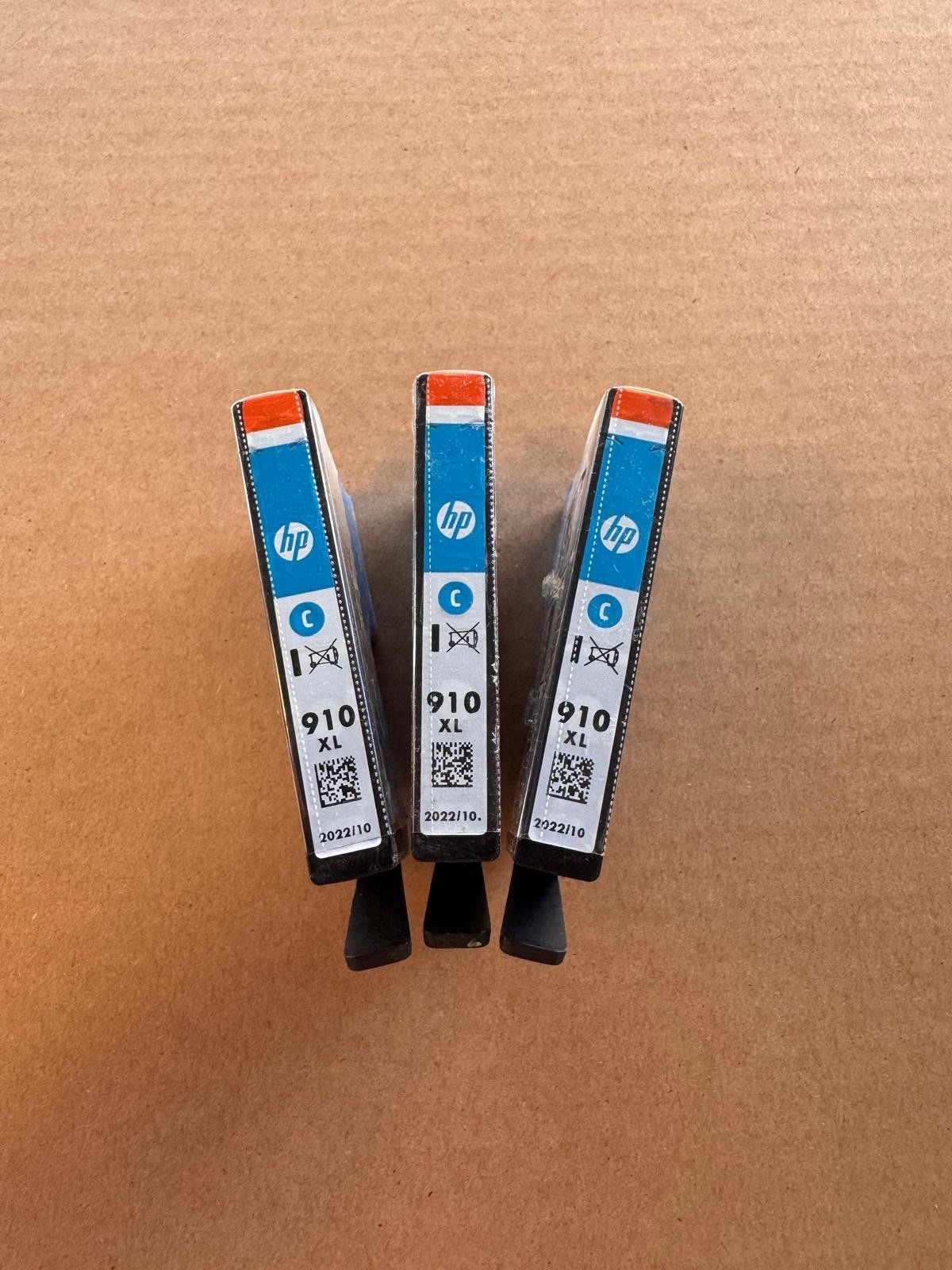 Lot 3 HP 910XL Cyan Ink Cartridge 3YL62AN GENUINE