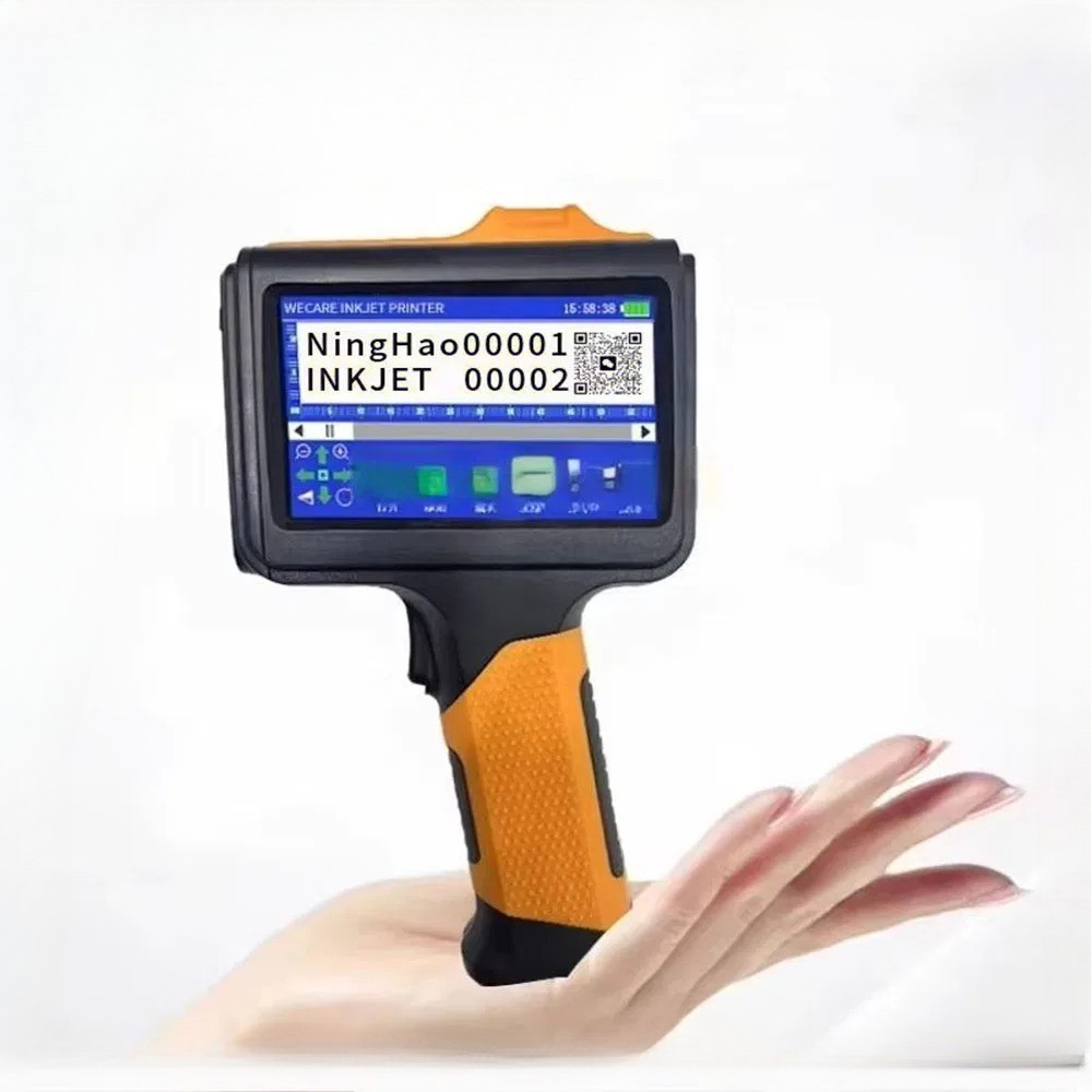 Handheld Inkjet Printer with Single Color Ink for Date and Barcode