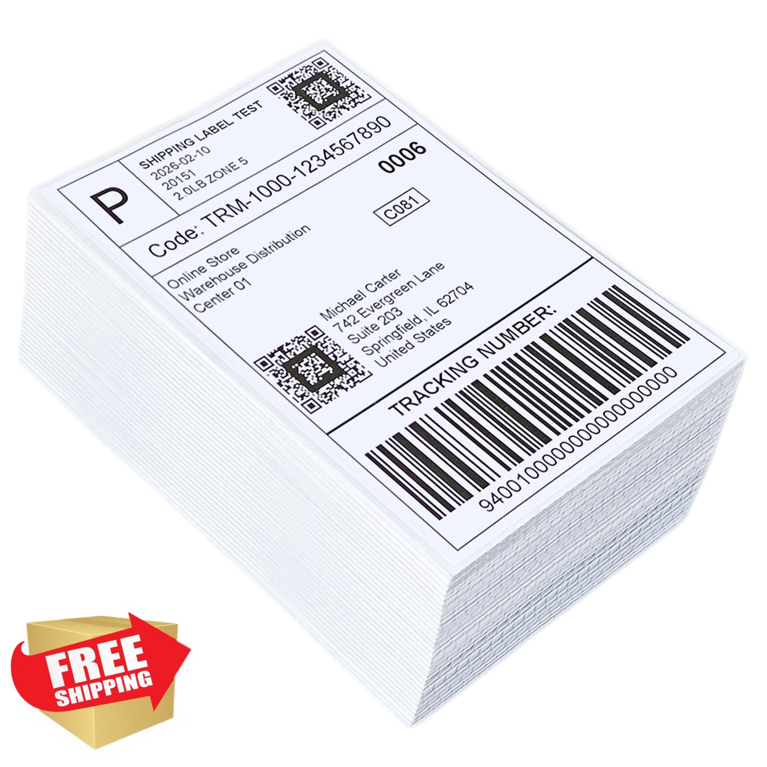 ZKOVTAN 4×6 Thermal Shipping Labels 500 Labels 1 Stack