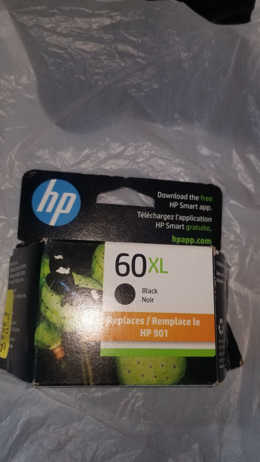 HP 60XL Black High Yield Ink Cartridge, Prints Up to 600 Pages
