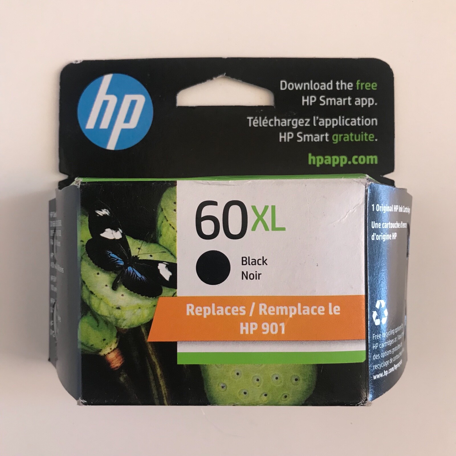 Ugly Box 2024 Genuine HP 60XL Black Printer Ink Cartridge CC641WN High Yield