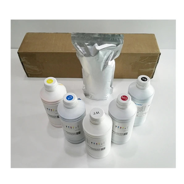 Premium DTF Ink and 1kg Powder Set for Desktop DTF Digital Transfer Printing