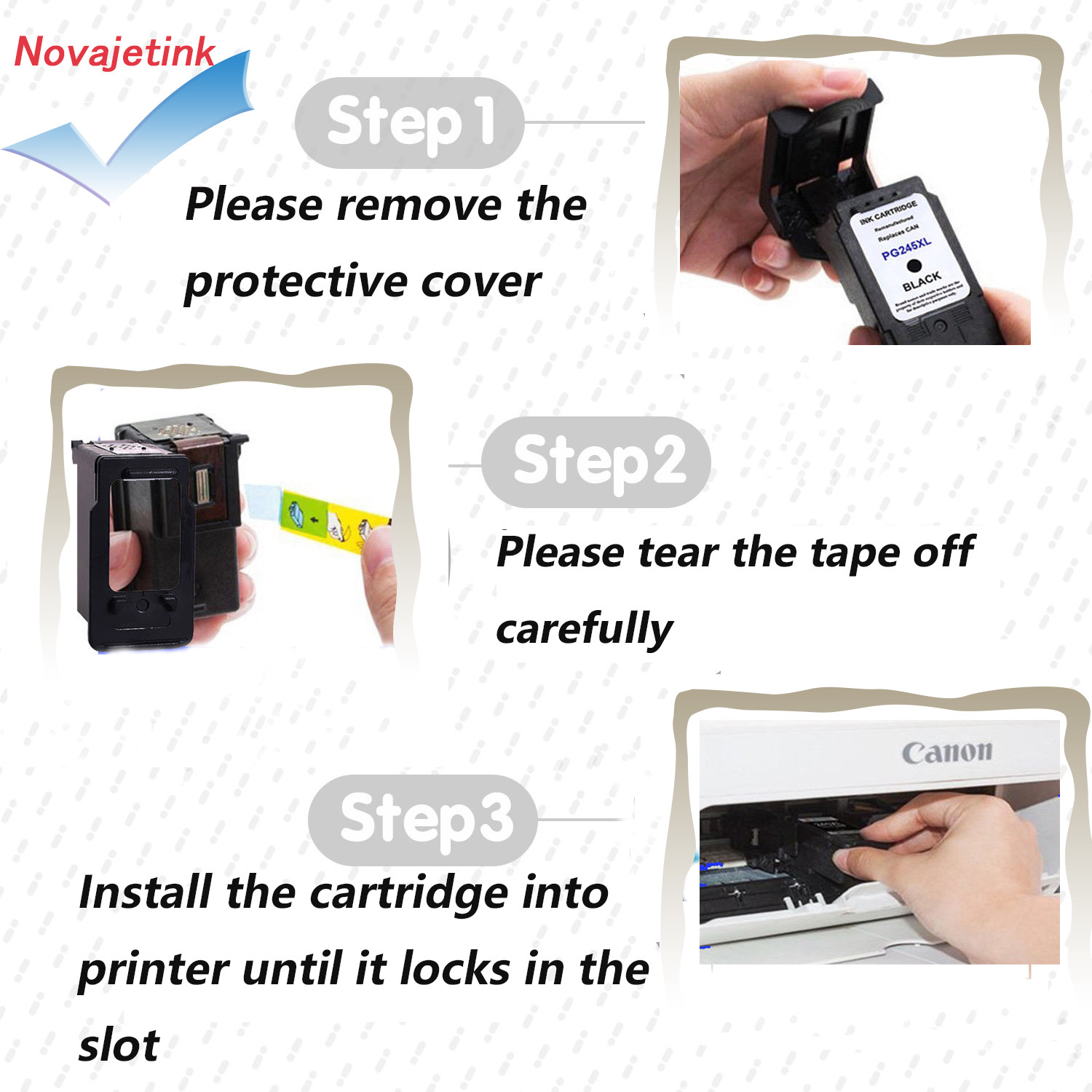 1 PG 245 XL Black Ink Cartridge For Canon PIXMA iP2820 MG2420 MG2520 MX490 MX492