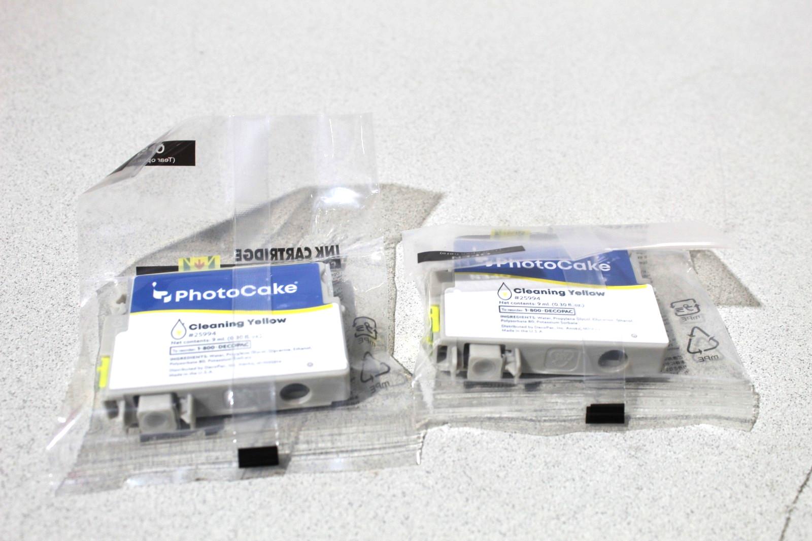 Photo Cake ink Cleaning Cartridges Cyan / Magenta / Yellow/ Black 8 in lot