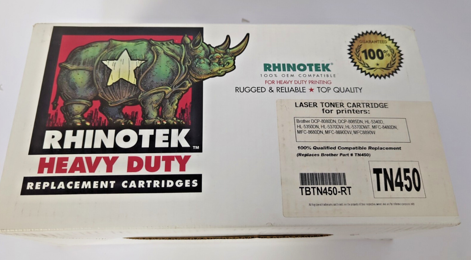 RHINOTEK HEAVY DUTY REPLACEMENT CARTRIDGES TN450-TBTN450-RT