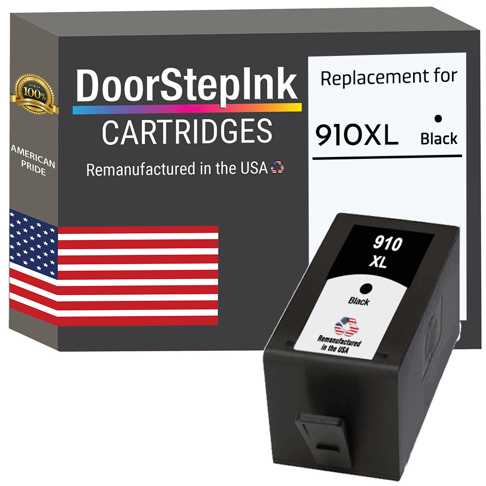 DoorStepInk Remanufactured in the USA Ink Cartridge for HP 910XL 3YL65AN 1 Black