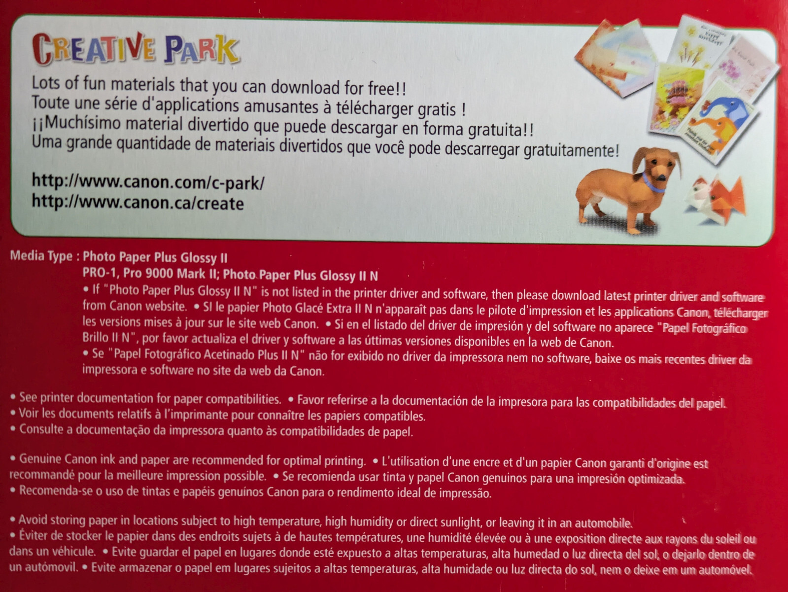 Canon Photo Paper Plus Glossy II 2 5″x7″ 20 Sheets PP-201 73LBS 2-PACK NEW 40pgs